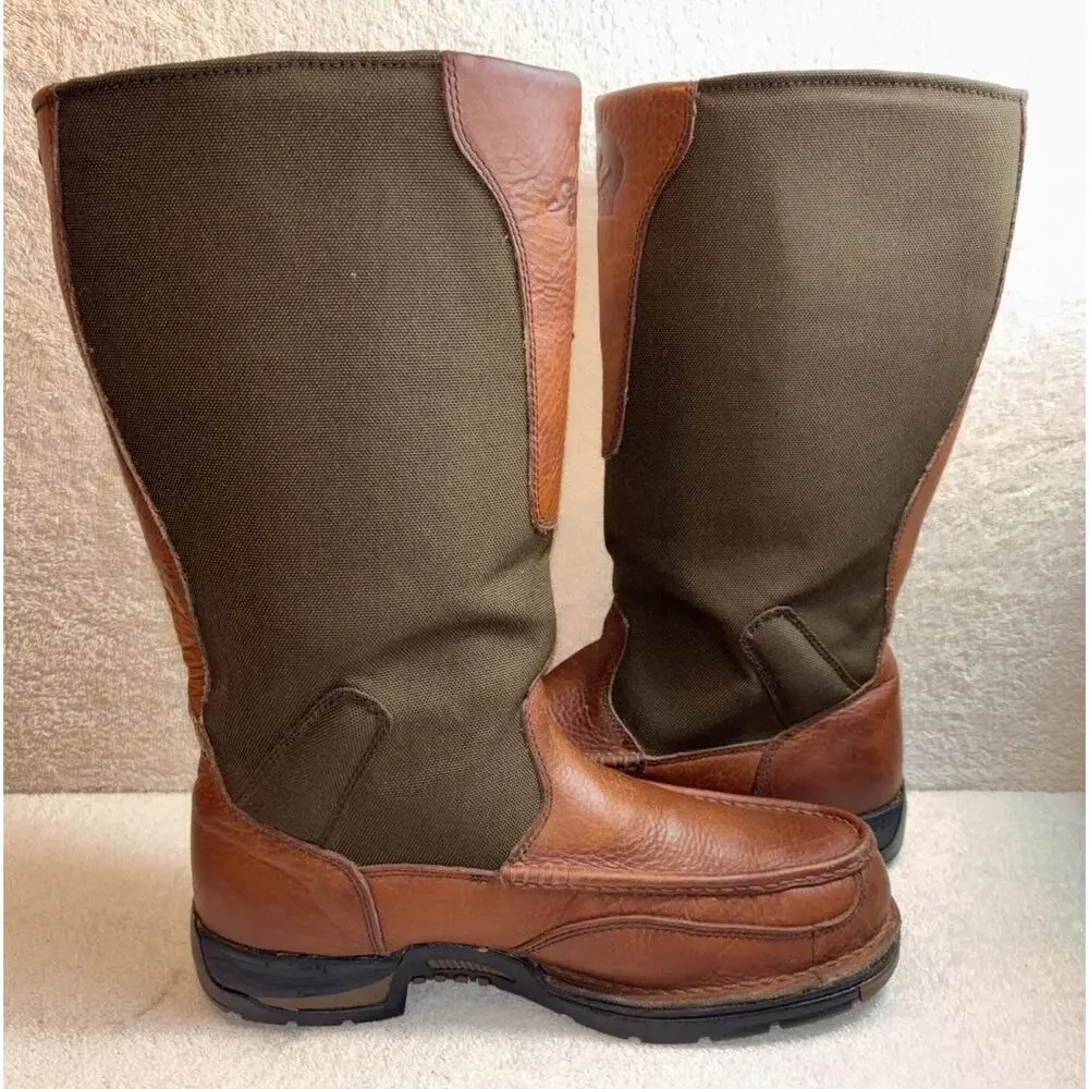 Georgia Brown Boots Waterproof Pull-on SnaKe Guard Men 14” Size 11.5 M